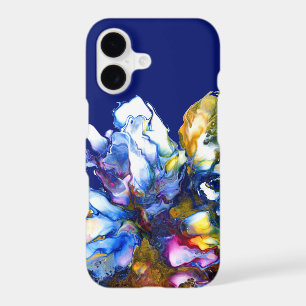Dark Blue Vibrant Abstract Fluid Art