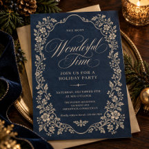 Dark Blue Vintage Dark Academia Wonderful Time