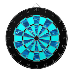 Dark Blue Water and Aqua / Black Accent Regulation Dartboard