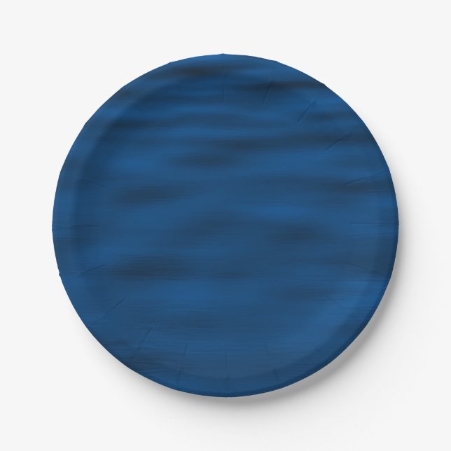 Dark Blue Water Ripples Paper Plate (Front)