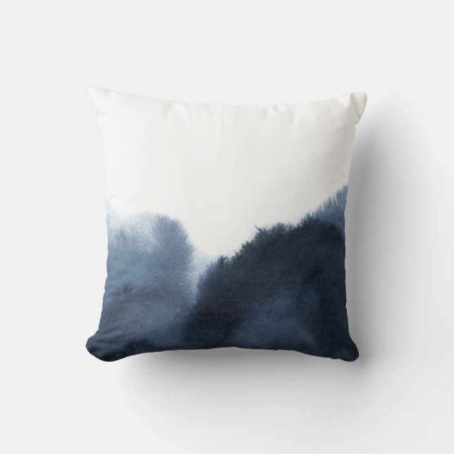 Dark Blue Watercolor soft Cushion (Front)