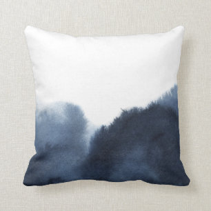 Dark Blue Watercolor soft Cushion