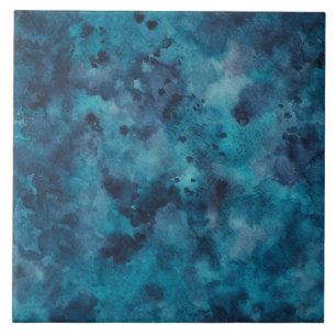 Dark Blue Watercolor Texture Tile