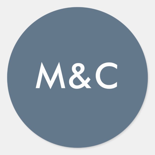 Dark Blue wedding monogram stickers (Front)