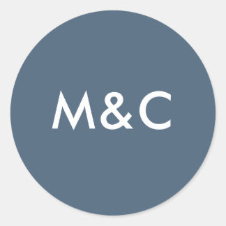 Dark Blue wedding monogram stickers