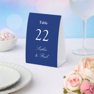 Dark Blue Wedding Table Number Paper Table Tent
