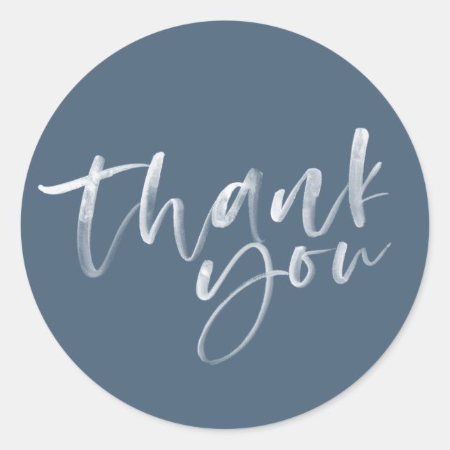 Dark Blue wedding thank you stickers (Front)