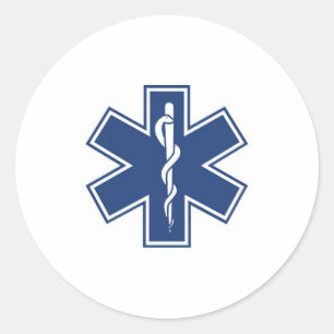     dark blue & white classic round sticker