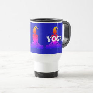 Dark Blue & White Commuter 'Java Yoga' Travel Mug