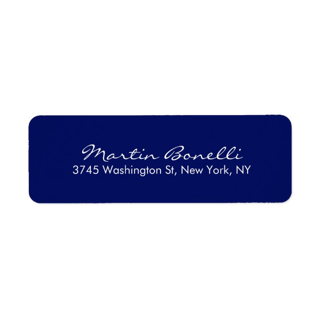 Dark Blue White Minimalist Script Plain Simple (Front)