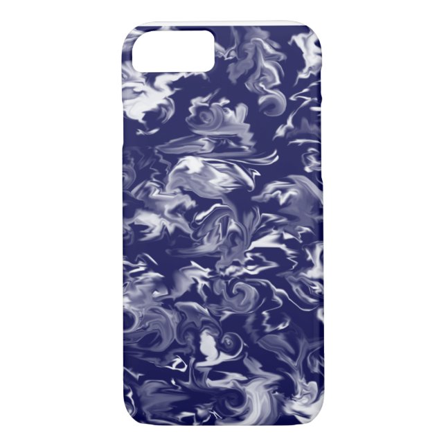Dark Blue & White mixed colour phone case (Back)