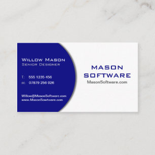 Dark Blue & White Technology Business Card