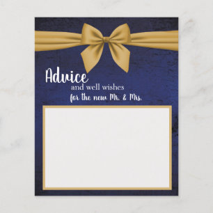 Dark Blue with Gold Bow Advice Card
