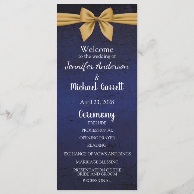 Dark Blue with Gold Bow Programme (Front)