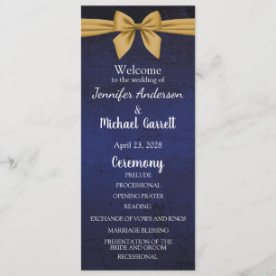 Dark Blue with Gold Bow Programme