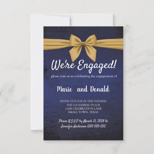 Dark Blue with Gold Engagement Party (Front)