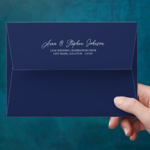 Dark Blue with Return Address Envelope