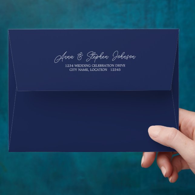 Dark Blue with Return Address Envelope (Hand)