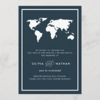 Dark Blue World Map | Wedding Cancellation