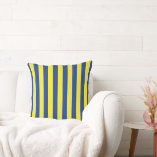 Dark Blue & Yellow Stripes Cushion