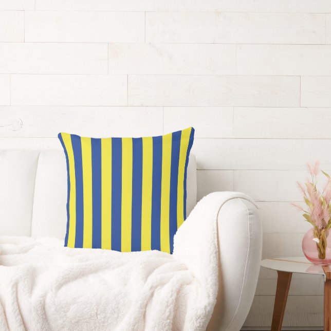 Dark Blue & Yellow Stripes  Cushion (Couch)