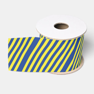 Dark Blue & Yellow Stripes  Grosgrain Ribbon