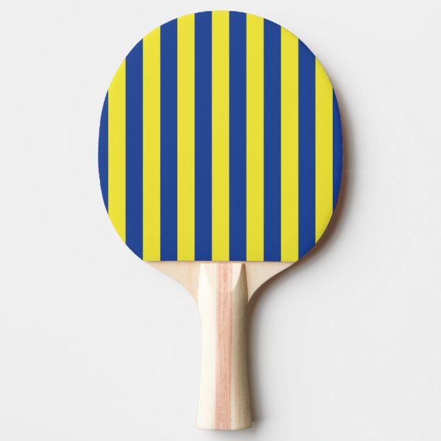 Dark Blue & Yellow Stripes  Ping Pong Paddle (Front)