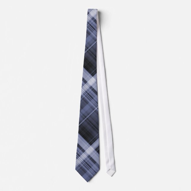 Dark Blues Colour Plaid Pattern Men's Neck Tie (Front)
