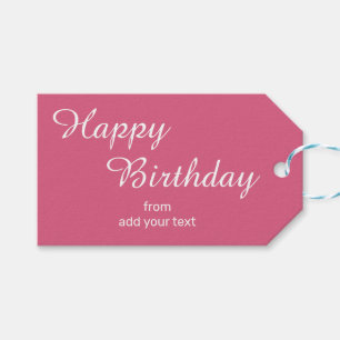 Dark Blush Pink Birthday Gift Tags