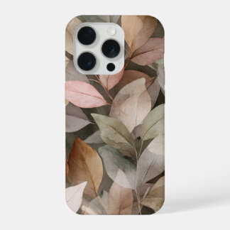 Dark Boho Botanical Leaf Neutral abstract iPhone 15 Pro Case