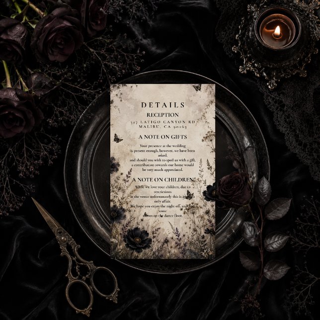 Dark Boho Goth Wedding Enclosure Card (Creator Uploaded)