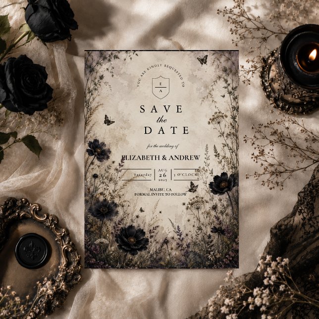 Dark Boho Goth Wedding Save The Date (Creator Uploaded)