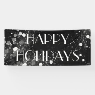 Dark Bokeh Blizzard Happy Holidays Banner