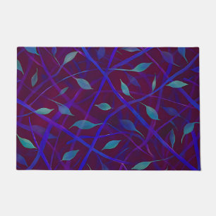 Dark Botanical Burgundy Jewel Tone Foliage  Doormat