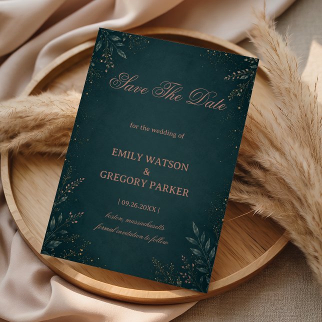 Dark Botanical Elegant Luxurious Save The Date (Creator Uploaded)
