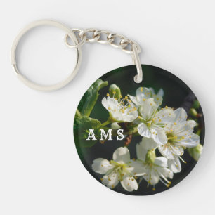 Dark Botanical Honey Bee & Plum Blossom Keychain