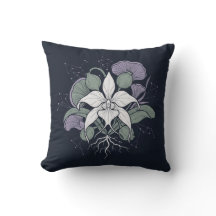 Dark Botanical Magnolia Celestial Cushion