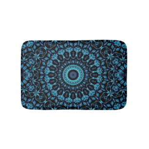 Dark Botanical Noir Mandala Bath Mat