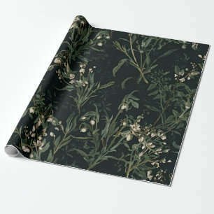 Dark Botanical Wrapping Paper