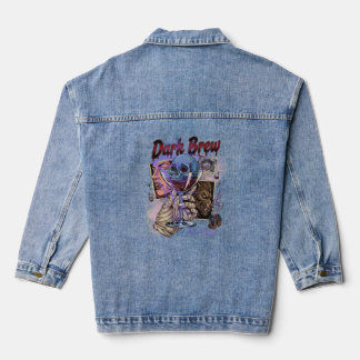Dark Brew Halloween Skull Cocktail Gothic Vampire Denim Jacket