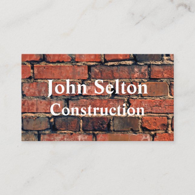 Dark Brick Pattern for construction workers Business Card (Front)