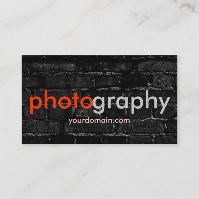 Dark Brick Wall Photographer Artist Business Card (Front)