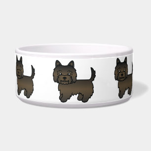 Dark Brindle Cairn Terrier Cartoon Dog