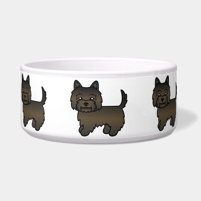 Dark Brindle Cairn Terrier Cartoon Dog (Front)