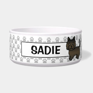 Dark Brindle Cairn Terrier Cartoon Dog