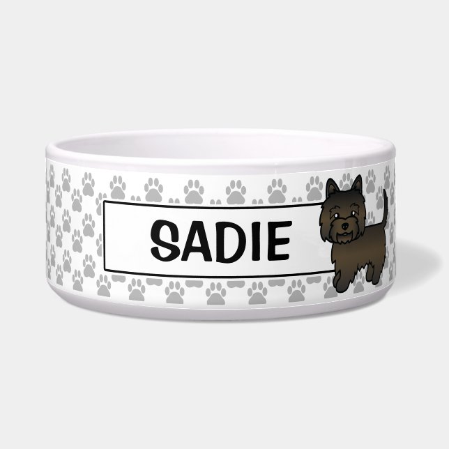Dark Brindle Cairn Terrier Cartoon Dog (Front)