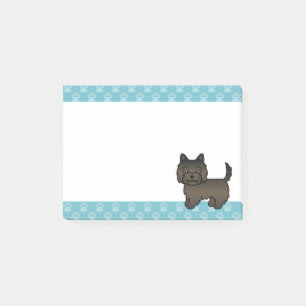 Dark Brindle Cairn Terrier Cartoon Dog Drawing Post-it Notes