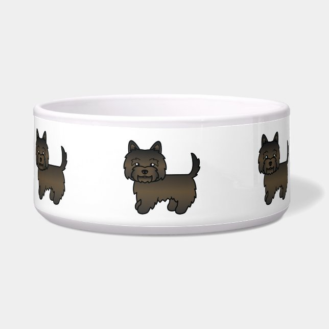 Dark Brindle Cairn Terrier Cute Cartoon Dog (Front)