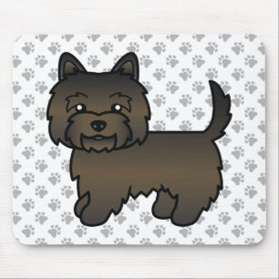 Dark Brindle Cairn Terrier Cute Cartoon Dog Mouse Mat