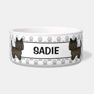 Dark Brindle Cairn Terrier Cute Cartoon Dog & Name